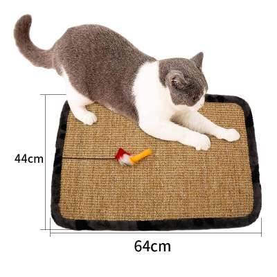 Comfortable Soft Cat Claws Sisal fabric cat scratch protector bed pad for cat scratching posts With cute mouse toy